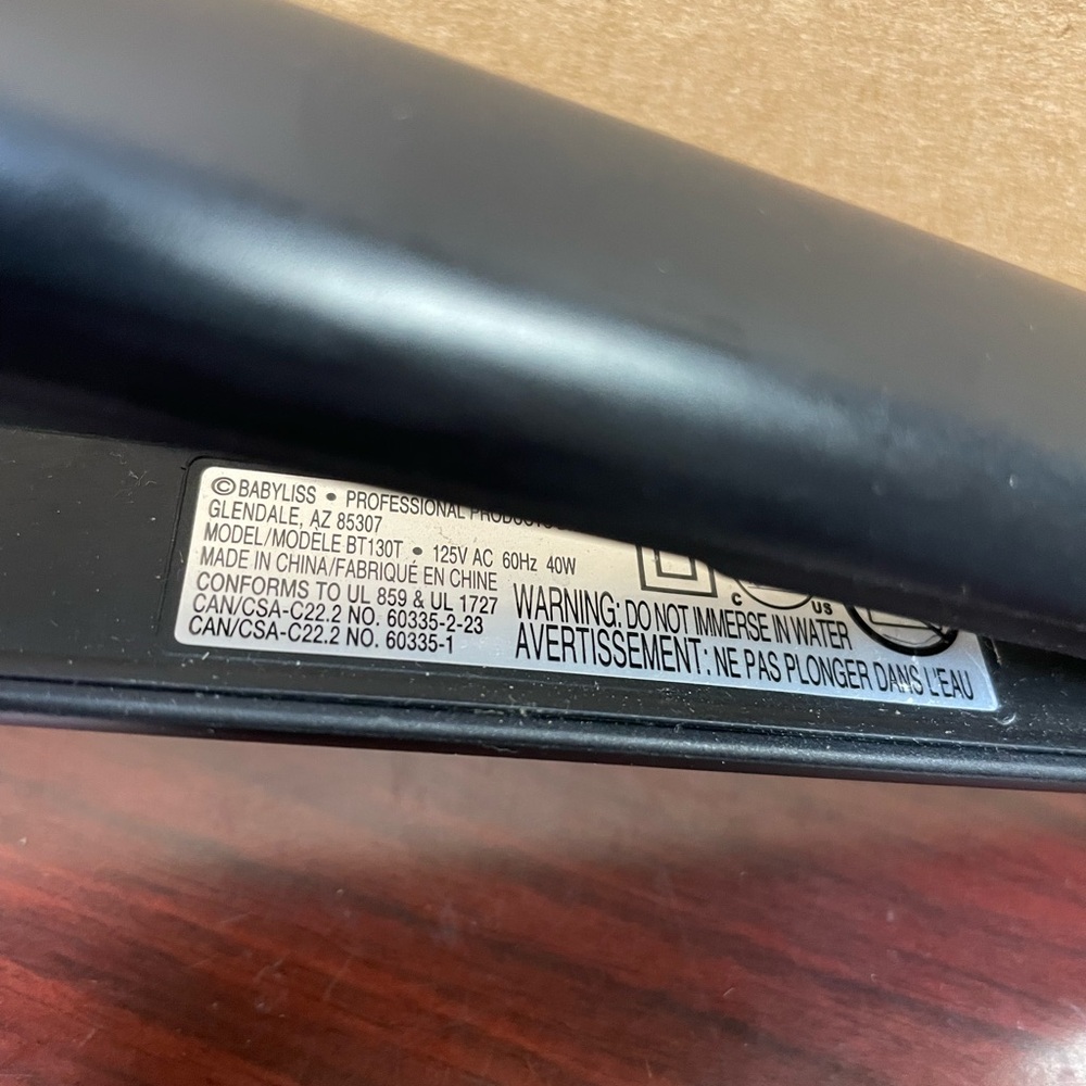 Babyliss Pro Titanium Hair Straightner 1" BT130T Black Swivel TESTED  WORKING - Picture 6 of 10